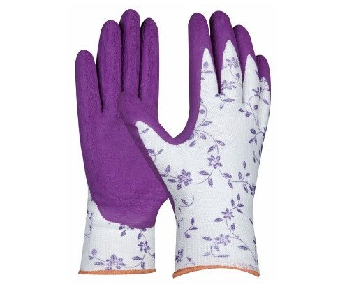 Pracovní rukavice zahradní polomáčené Flower Lila