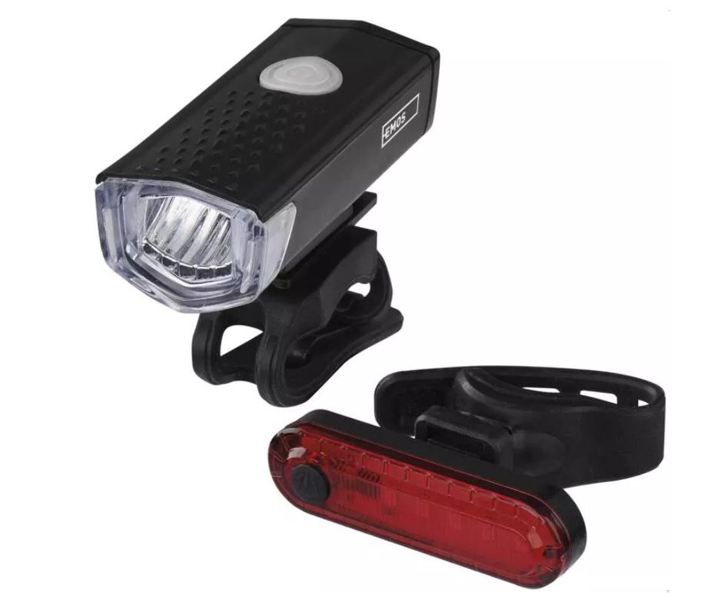 Svítilna na kolo LED nabíjecí USB sada přední/zadní