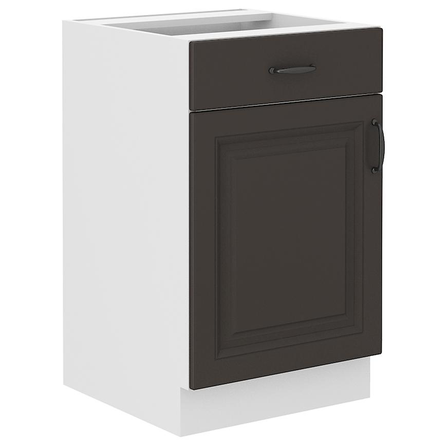 Kuchyňská skříňka STILO grafit mat/bílá 50d 1f 1s bb Baumax