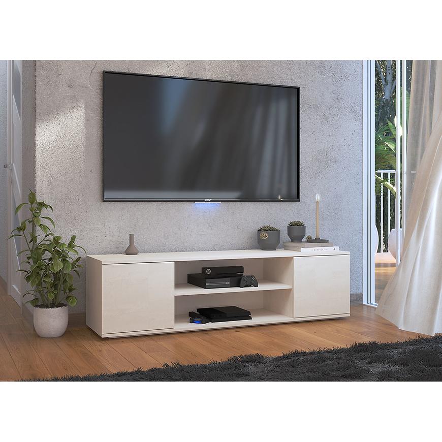 Tv Stolek Petra bílý/beton stříbrné nohy Baumax