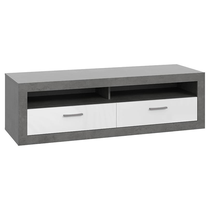 RTV skříň Trebbia BCCT121-C272 beton/bílý lesk Baumax