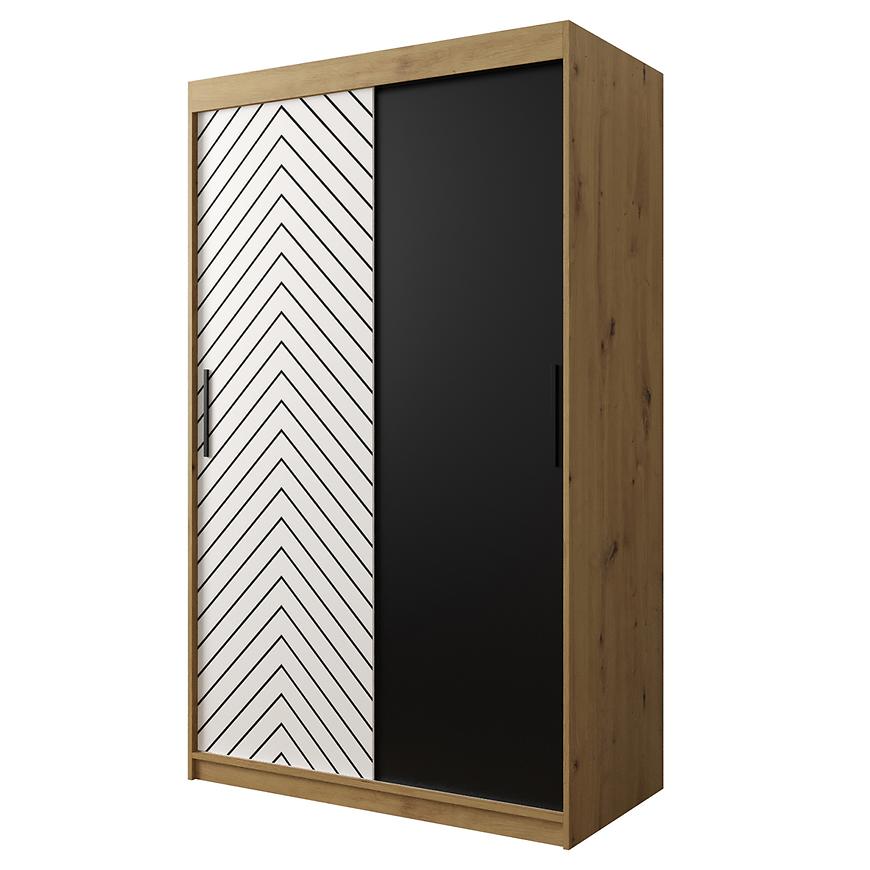 Skříň Jodelka 120 Dub Artisan/Bílý/Černý Baumax