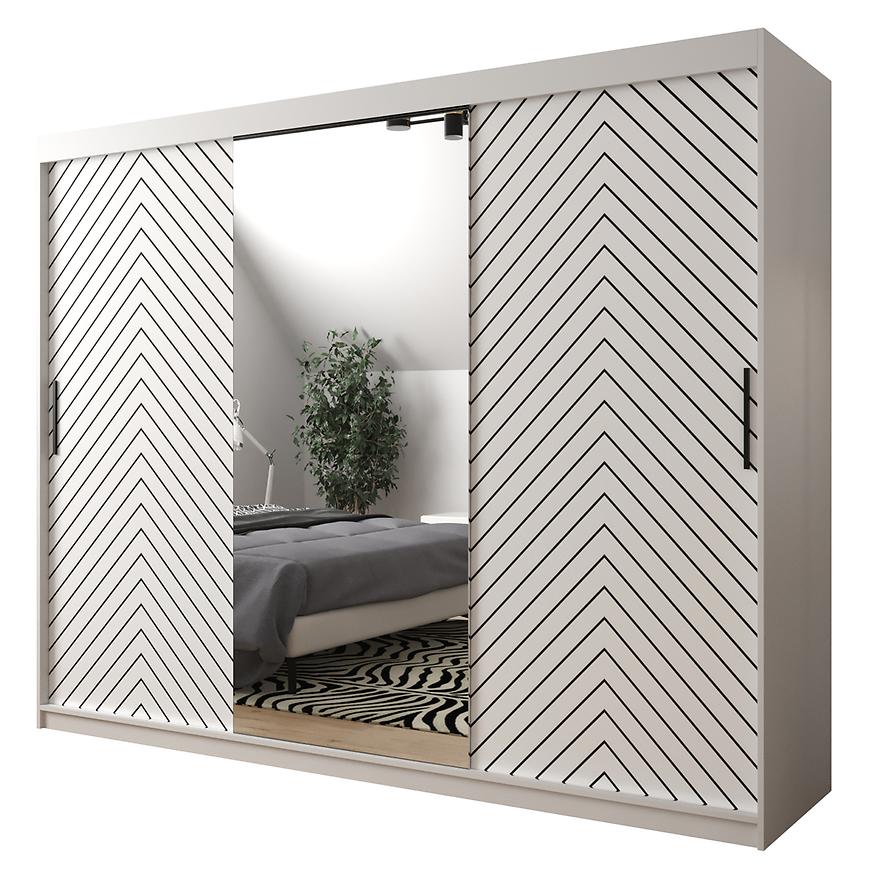 Skříň Jodelka 2 250 Bílý/Bílý/Černý Baumax