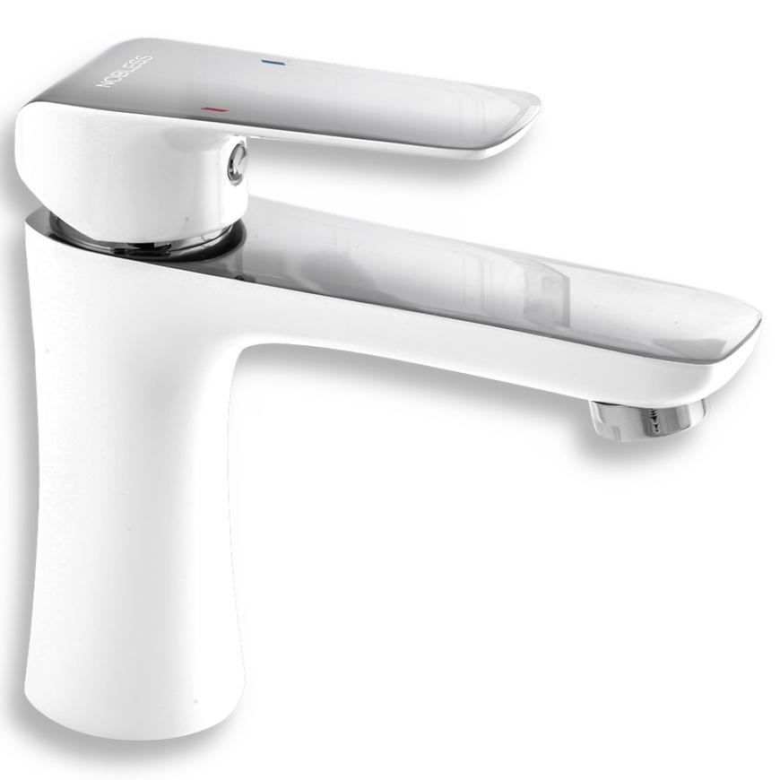 Umyvadlová baterie s výpustí Nobless Tina bílá/chrom NOVASERVIS 38003