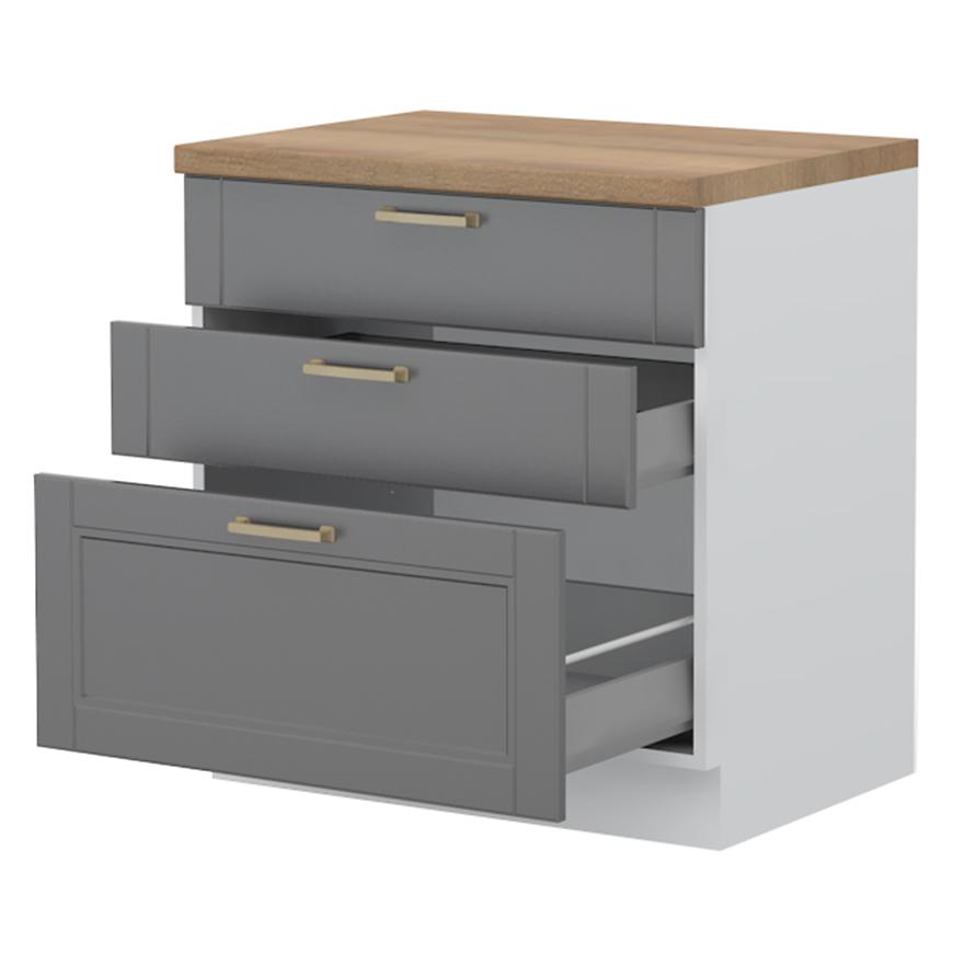 Kuchyňská Skříňka Tara R-80-3mbox/4 3s graphite mat Baumax