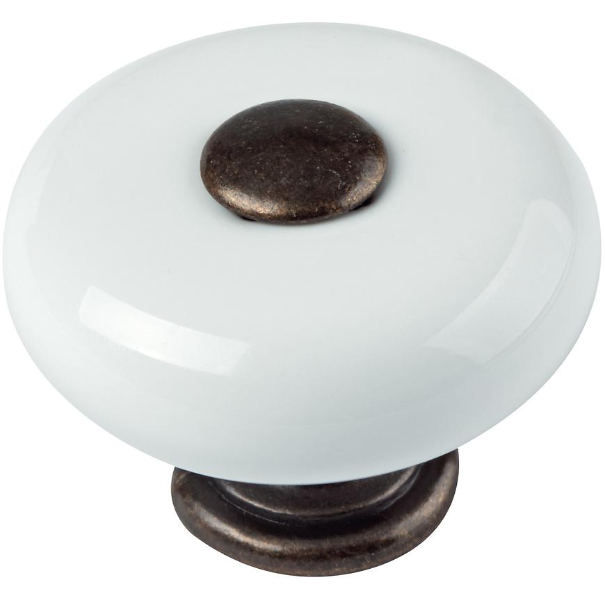 Nábytková knopka o 33 mm MS pat/bílá Walteco
