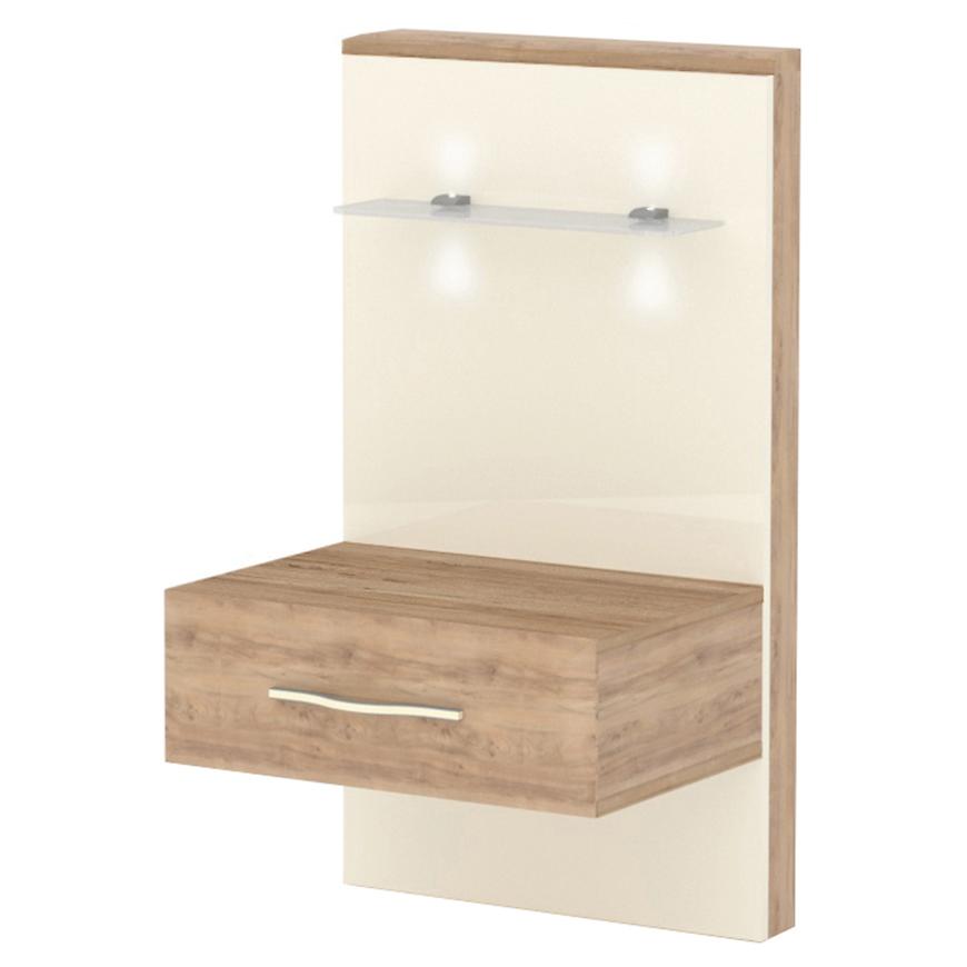Noční Stolek Gala ns1-l/gl levá pacific walnut/beige Baumax