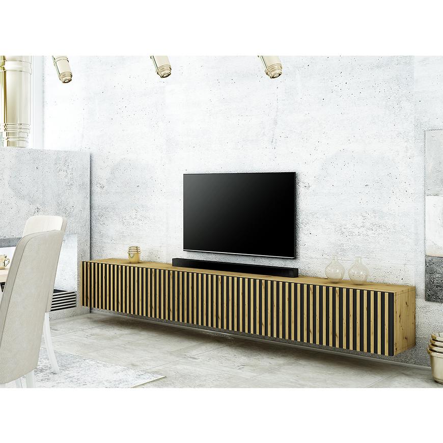Obývací Stěna Trend Lamele Ust11 Dub Artisan/Černá Baumax