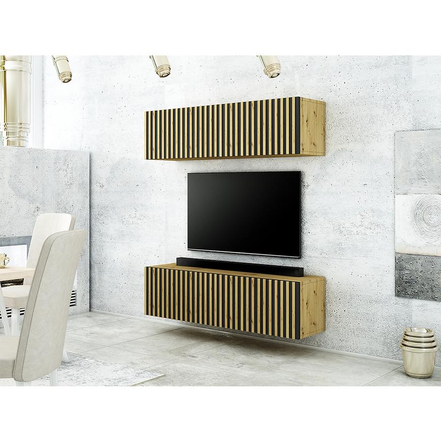Obývací Stěna Trend Lamele Ust13 Dub Artisan/Černá Baumax
