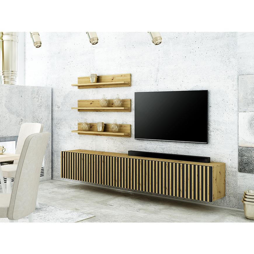 Obývací Stěna Trend Lamele Ust14 Dub Artisan/Černá Baumax