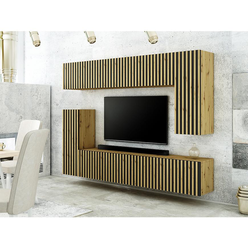 Obývací Stěna Trend Lamele Ust15 Dub Artisan / Černá Baumax