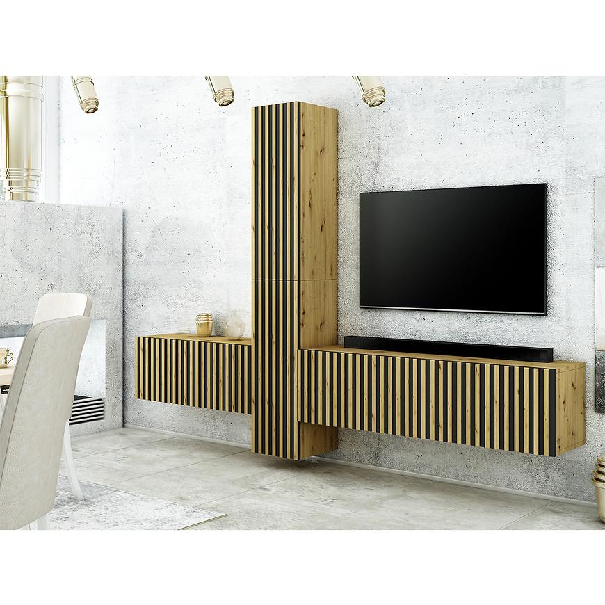 Obývací Stěna Trend Lamele Ust16 Dub Artisan/Černá Baumax