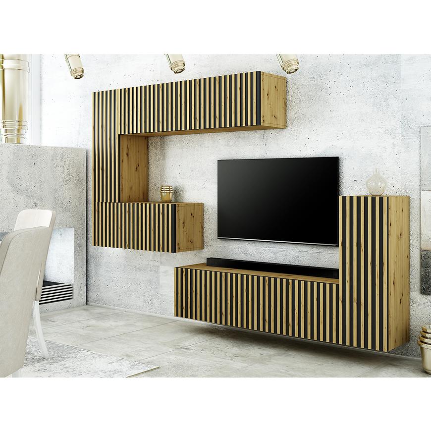 Obývací Stěna Trend Lamele Ust18 Dub Artisan/Černá Baumax
