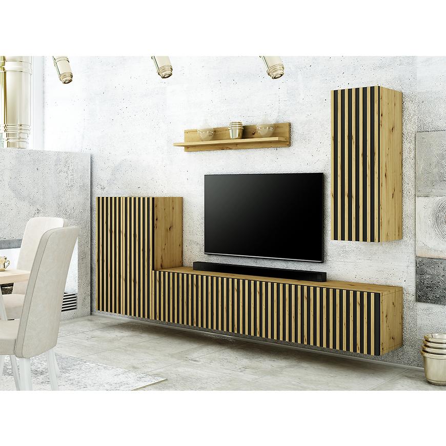 Obývací Stěna Trend Lamele Ust2 Dub Artisan / Černá Baumax