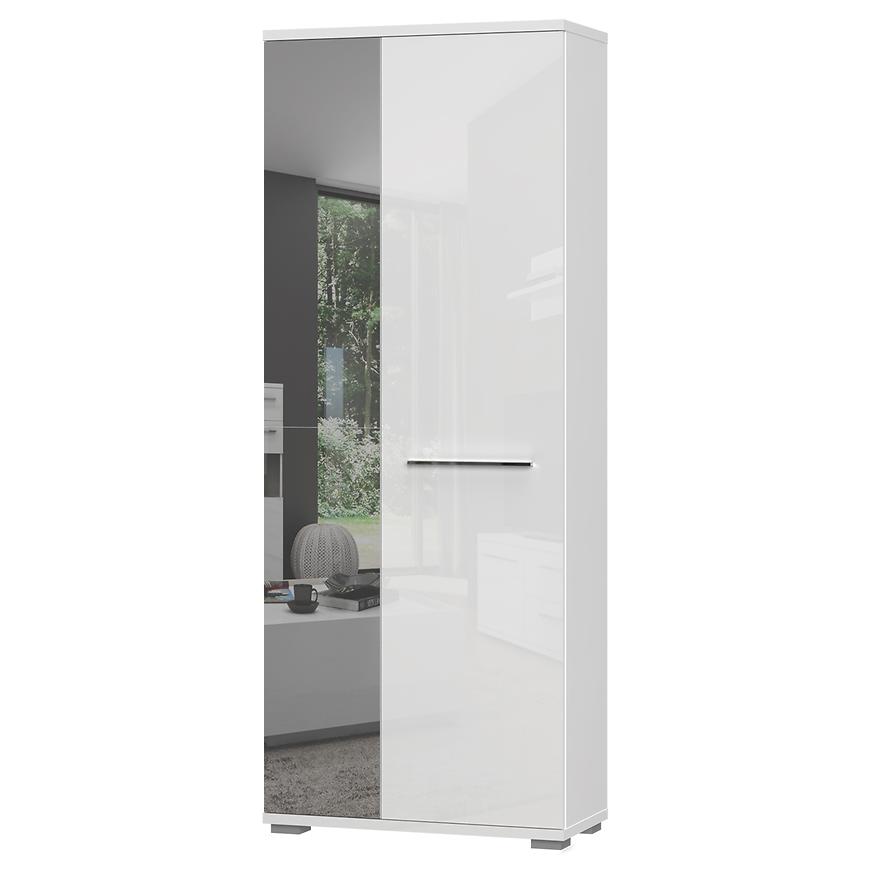 Skříň 2D2S Piano V20G bílá lesk Baumax