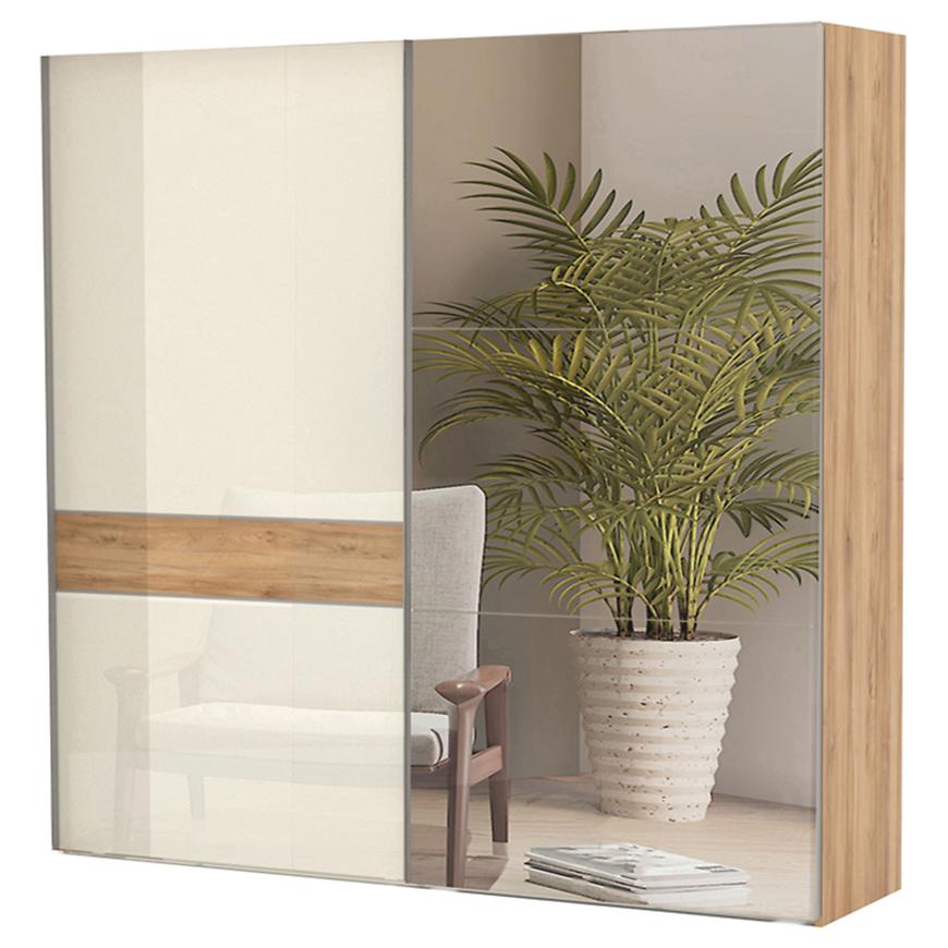 Skříň 2d Gala pk231-og/gl pacific walnut/beig Baumax