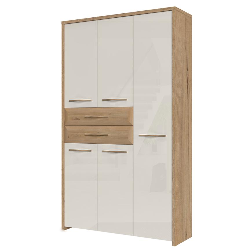 Skříň 5D2S Gala V52 pacific walnut/beige Baumax
