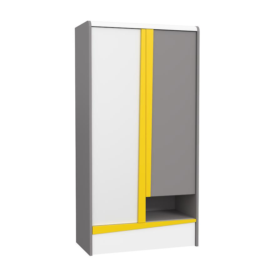 Skříň Divertido šedá/bílá/žlutá Baumax