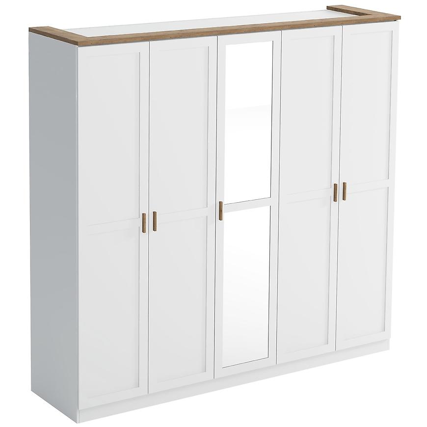 Skříň Monaco 21 bílá/dub wotan Baumax