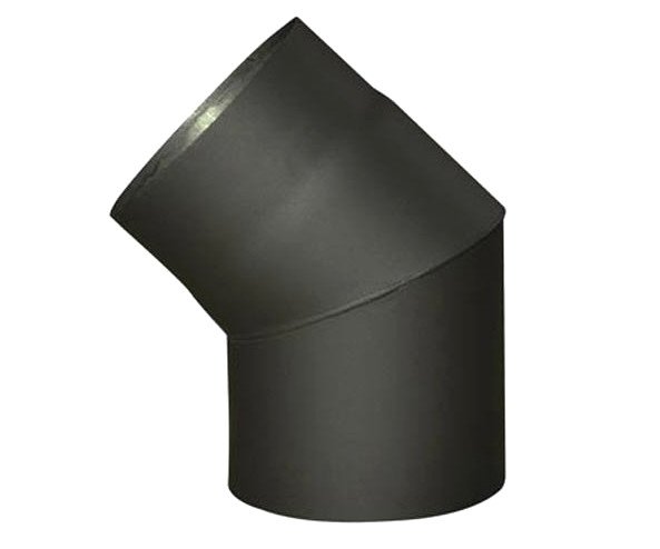 Koleno kouřové černé silnostěnné - 130mm 45°