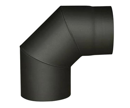 Koleno kouřové černé silnostěnné - 160mm 90°