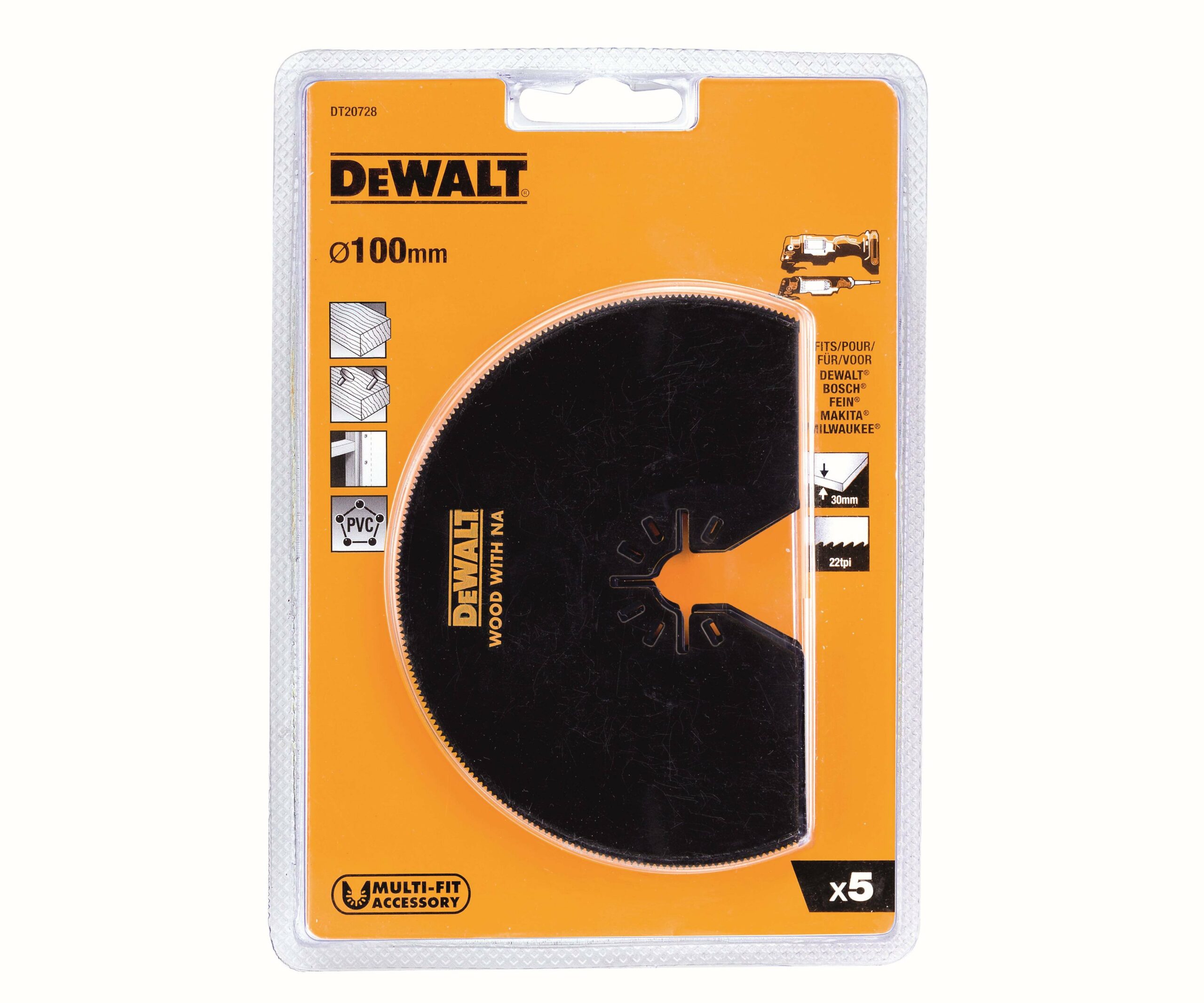 DeWALT DT20728 sada 5ks pilových listů DT20708