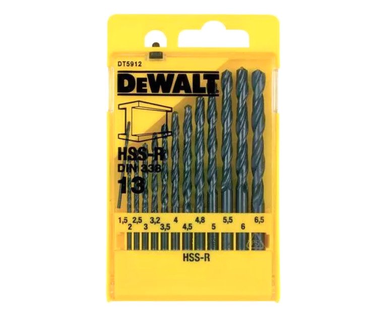 Sada vrtáků do kovu HSS-R 13ks 1.5-6.5mm DeWALT DT5912