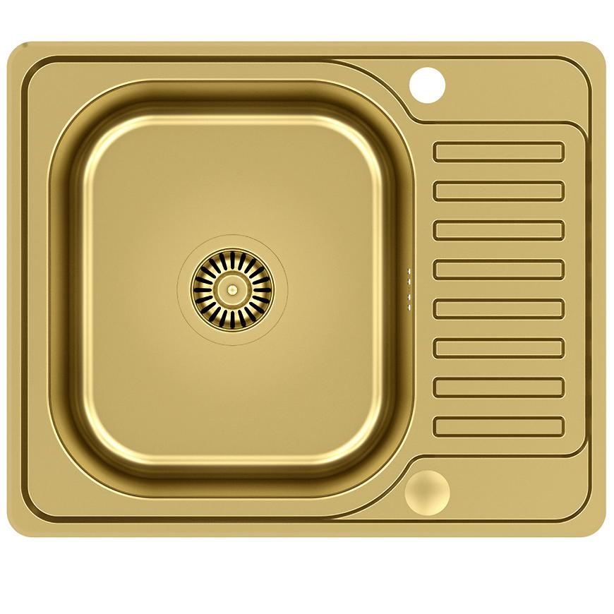 Dřez Scudo 116k 580x485x180 + dřezová baterie zlatá Baumax