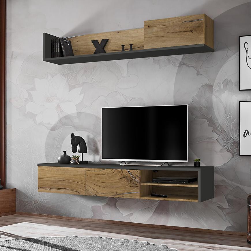 Obývací Stěna Dallas dub flagstaff/antracit Baumax