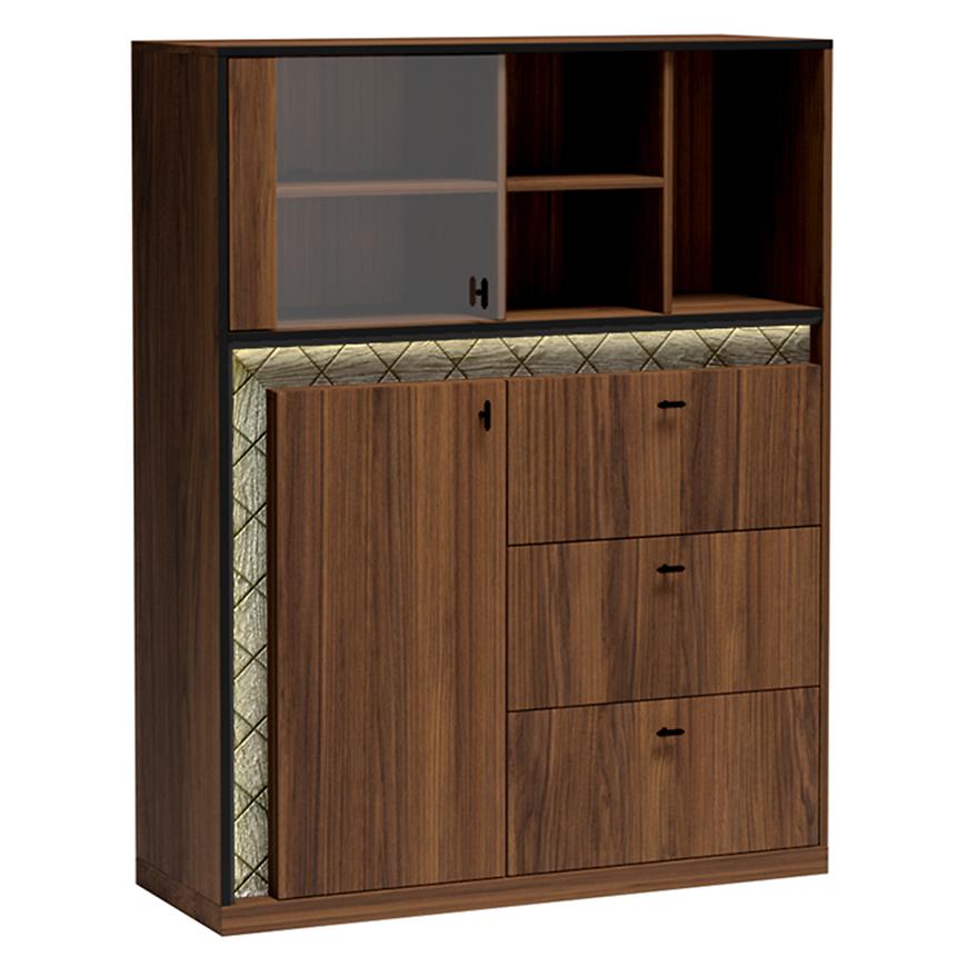 Vitrína Senesi S3 ořech warmia Baumax