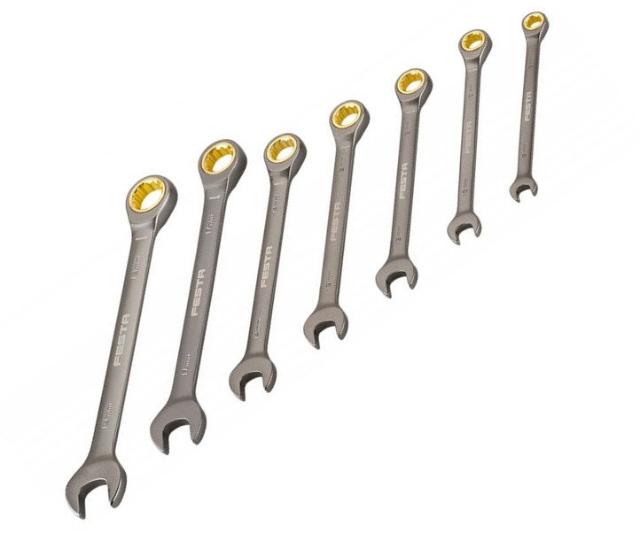 Sada ráčnových očkoplochých klíčů 7ks 8-19mm Festa 17620