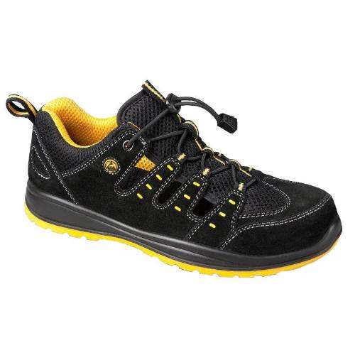 Sandál bezpečnostní kožený v kombinaci s textilem MEMPHIS 2115-S1 ESD NON METALIC v.35 VM FOOTWEAR