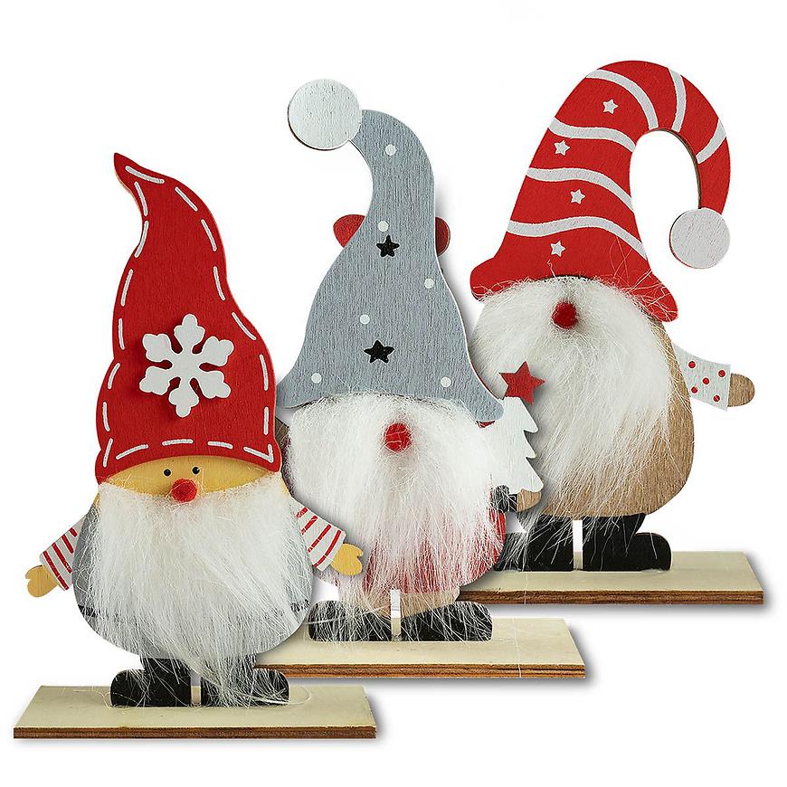 Dřevěná dekorace - skřítek 14.5cm