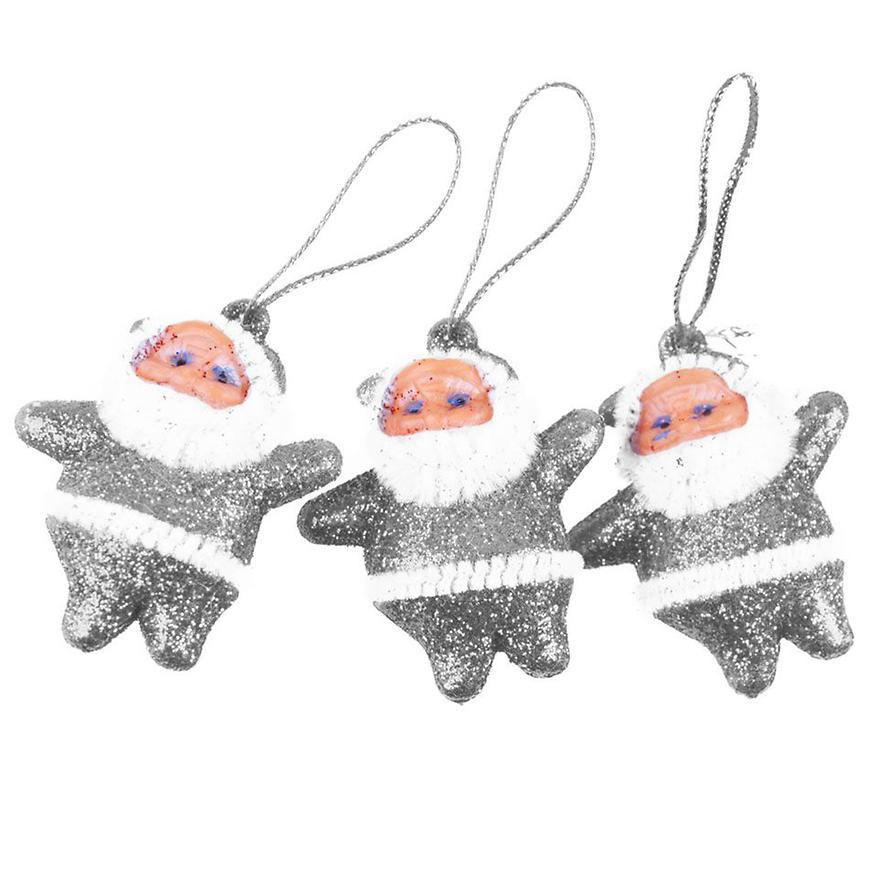 Mikuláš brokát (3 ks) stříbrný BN7567