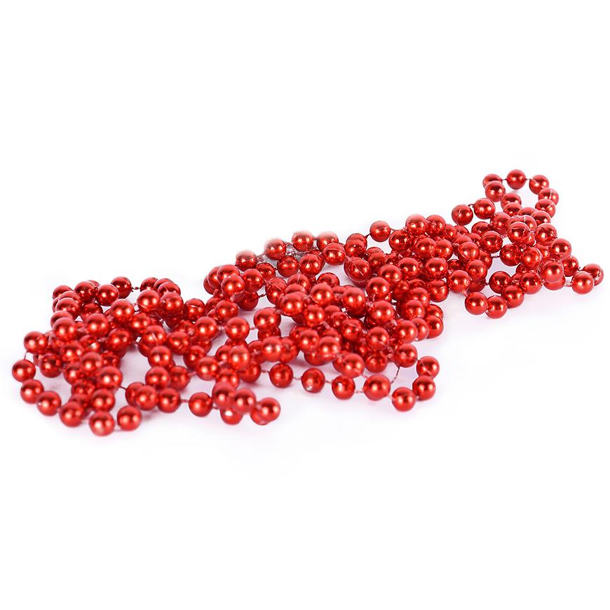 Ozdobný řetěz s korálky 8mm červený 270cm