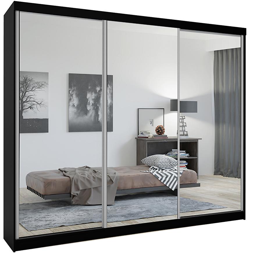 Skříň Lux 250 černá + 3 x zrcadlo Baumax