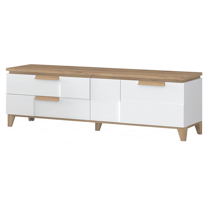 Tv Stolek Brio TV pacific walnut/crystal white Baumax