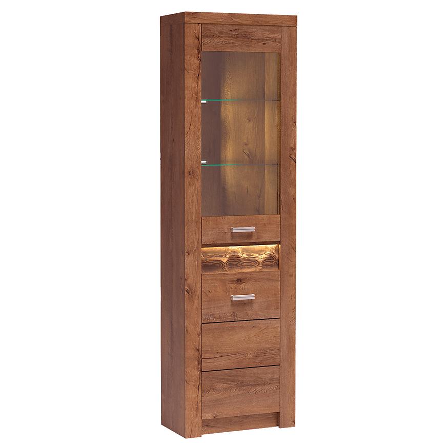 Vitrína Indianapolis I23 Rohová Jasan Světlý Baumax