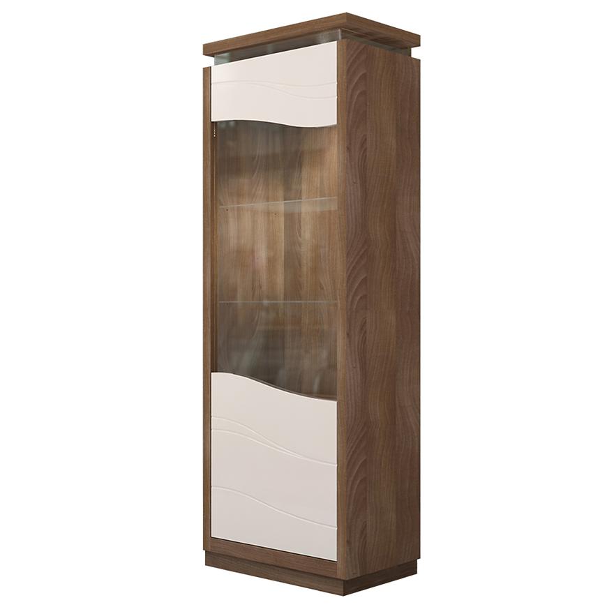 Vitrína Nica-V1S AO/RA-51/RA crystal white/tobacco Baumax