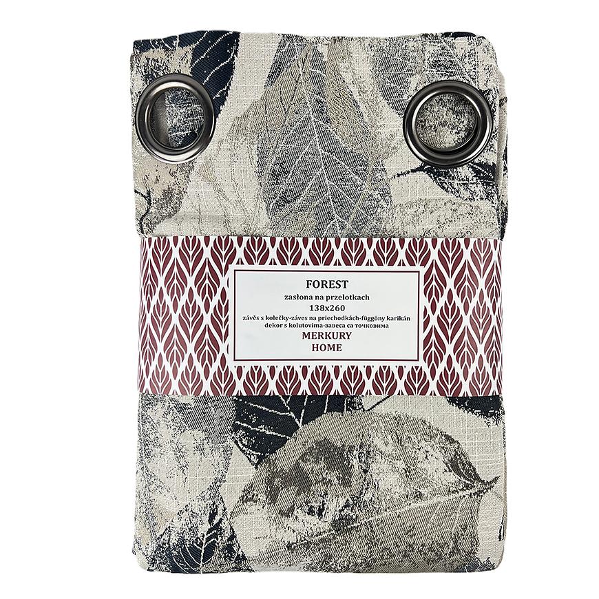 Závěs Forest černá na průchodkách 138x260 MERKURY HOME