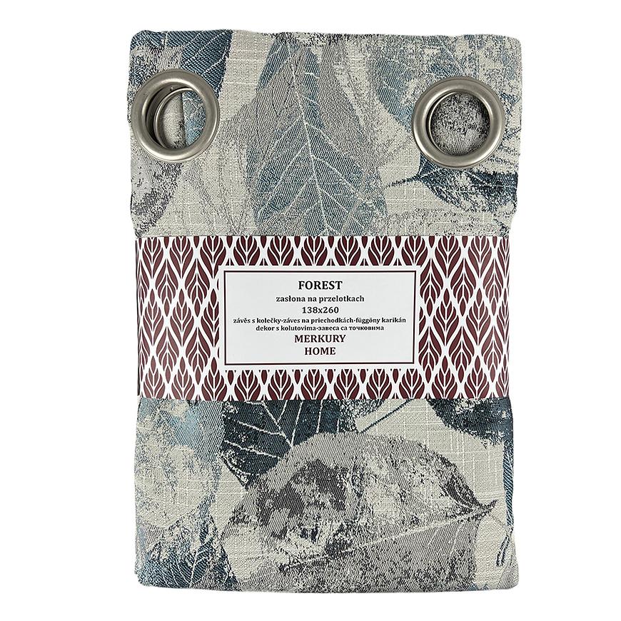Závěs Forest indigo na průchodkách 138x260 MERKURY HOME