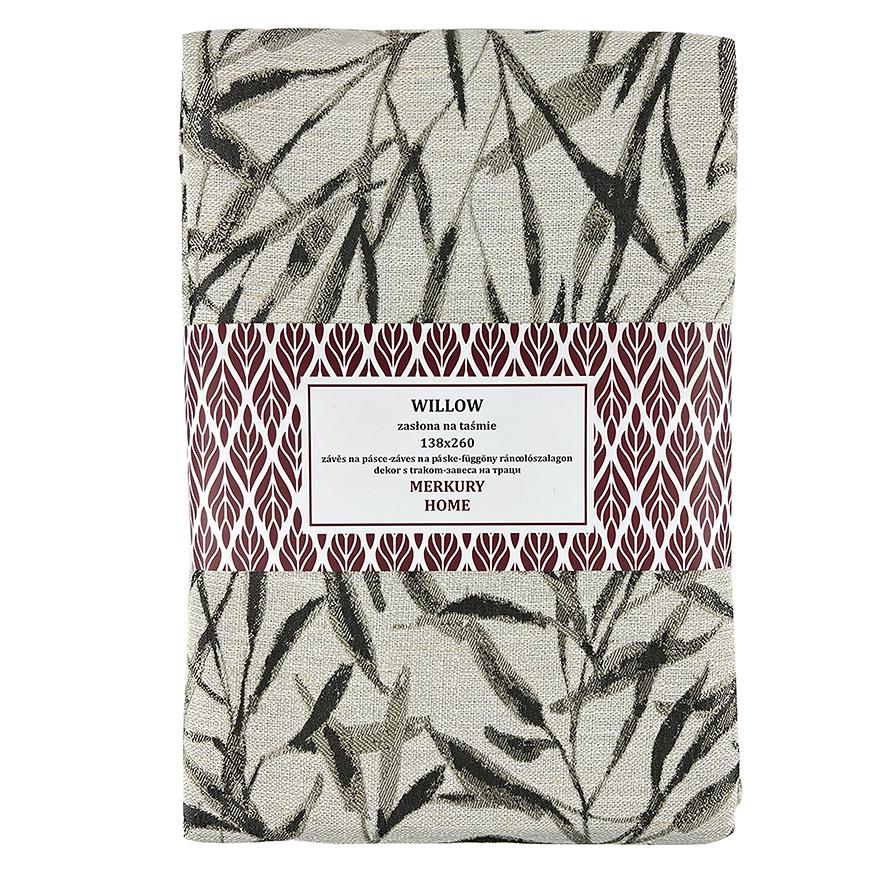 Závěs Willow béžová na pásce 138x260 MERKURY HOME