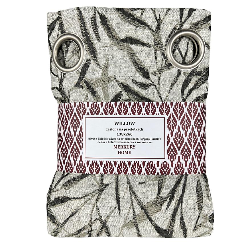 Závěs Willow béžová na průchodkách 138x260 MERKURY HOME