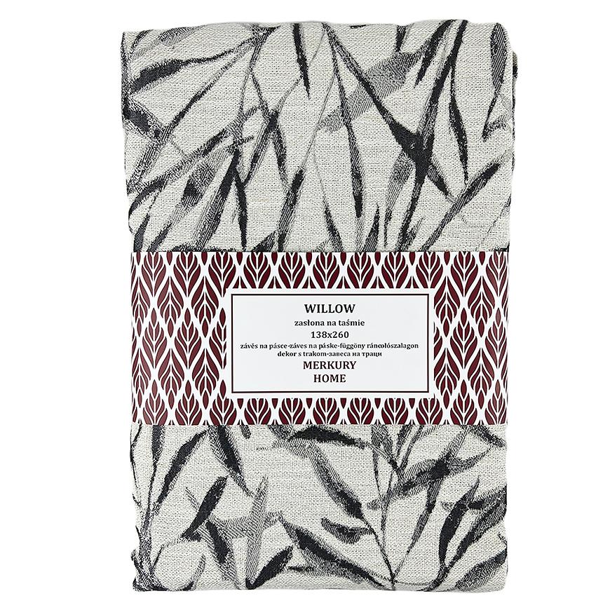 Závěs Willow šedá na pásce 138x260 MERKURY HOME