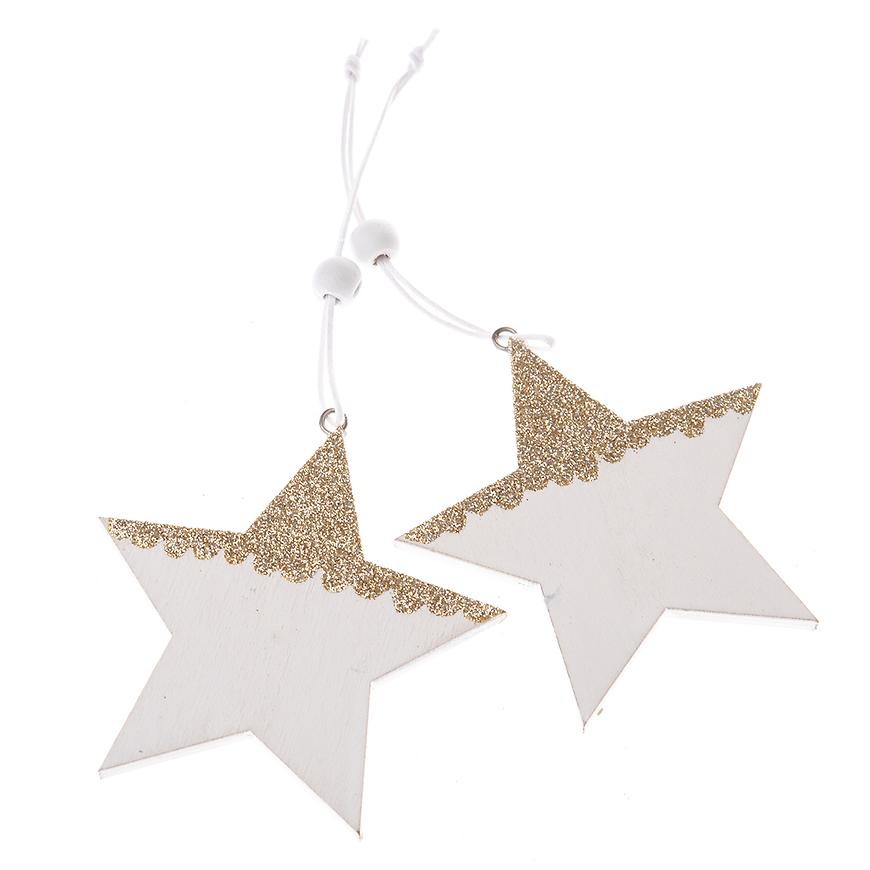 Závěsná dřevěná hvězda - sada 2ks zs6359