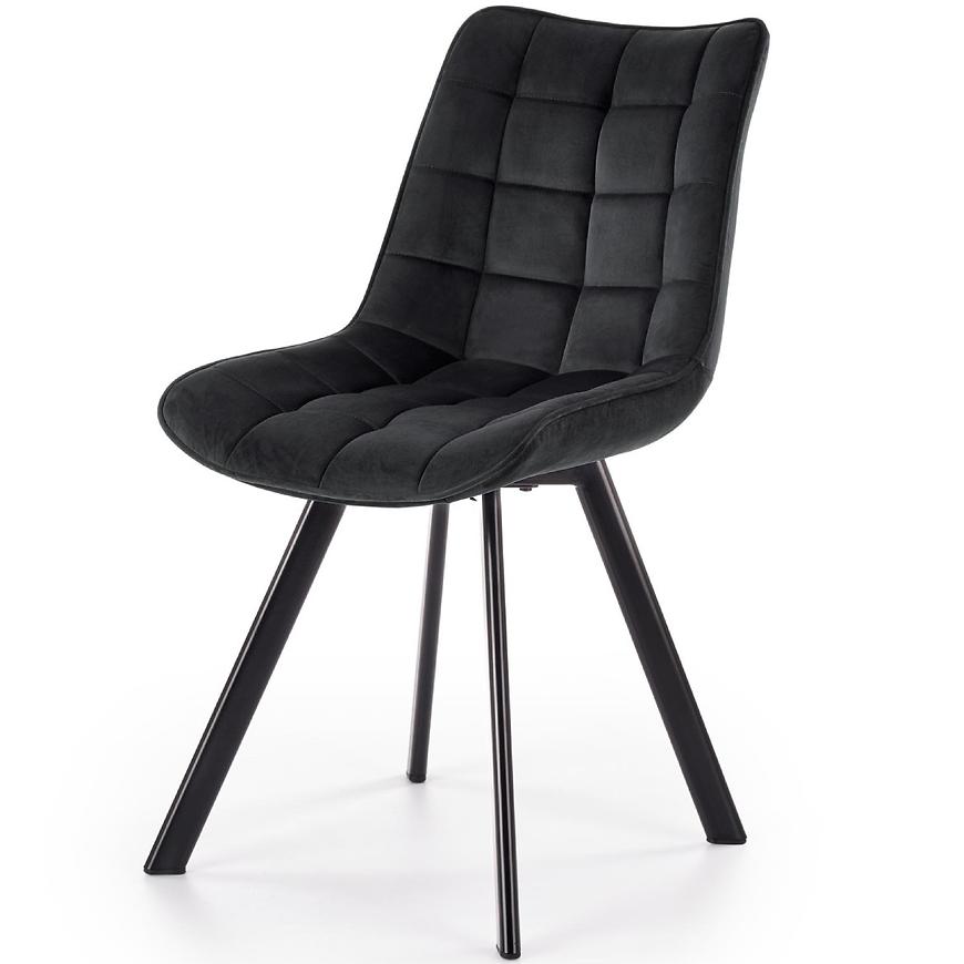 Židle K332 látka velvet/kov černá Baumax