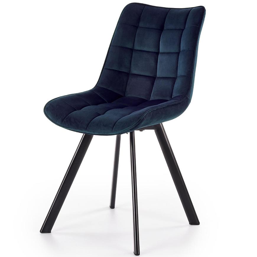 Židle K332 látka velvet/kov tmavě modráowy Baumax