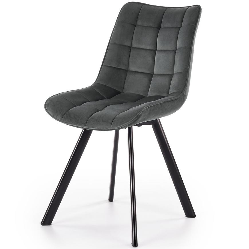 Židle K332 látka velvet/kov tmavě šedá Baumax