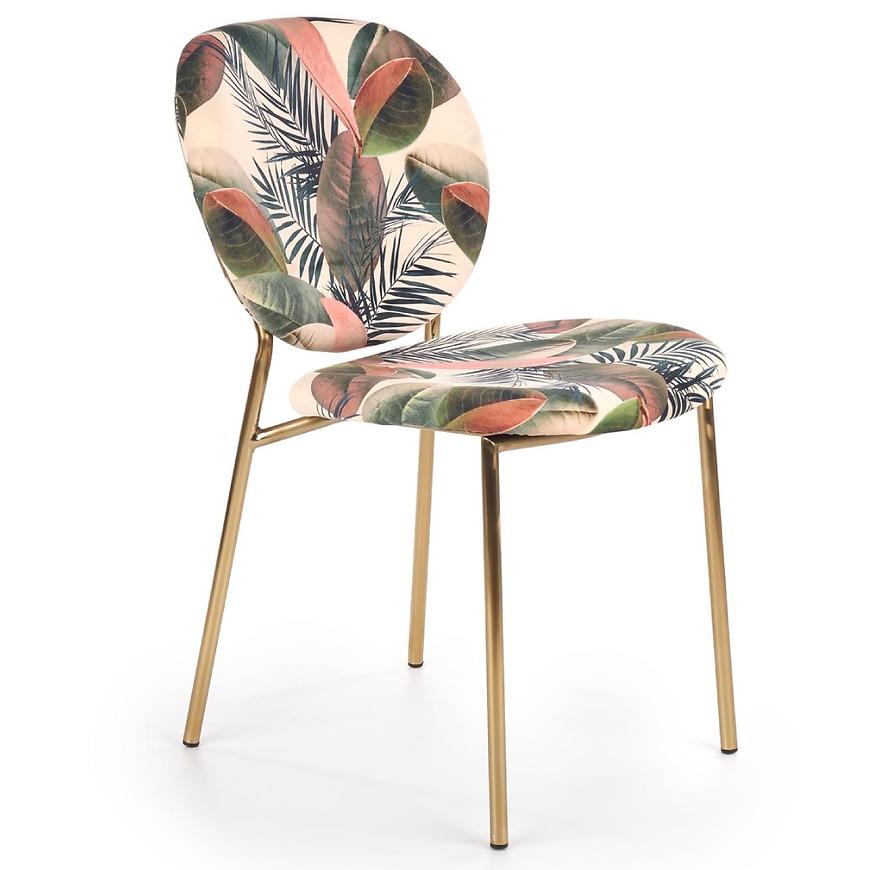 Židle K398 tkanina/chrom vícebarevný/zlatá Baumax