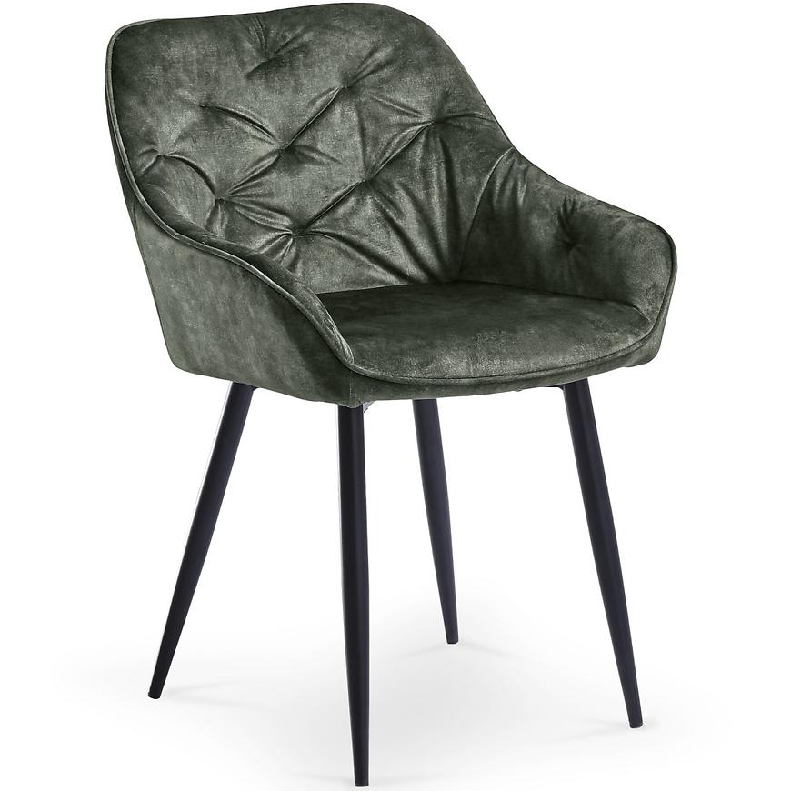 Židle K418 látka velvet/kov tmavě zelená Baumax